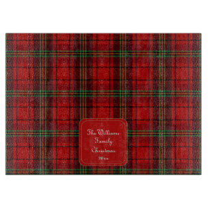 Red Black Green Cozy Plaids Cutting Board