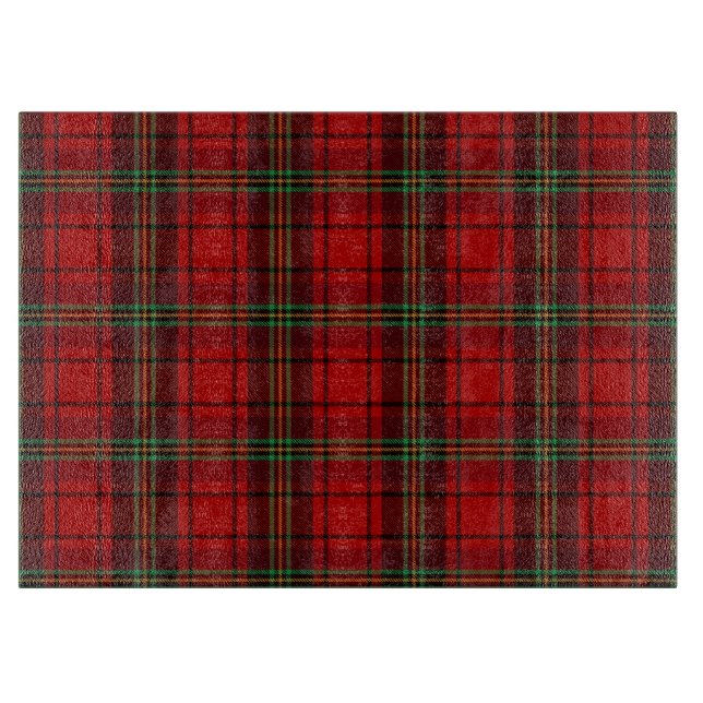 Red Black Green Cozy Plaids  Cutting Board (Front)
