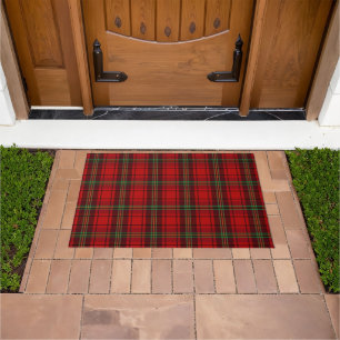 Red Black Green Cozy Plaids  Doormat
