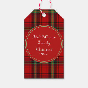 Red Black Green - Cozy Plaids  Gift Tags