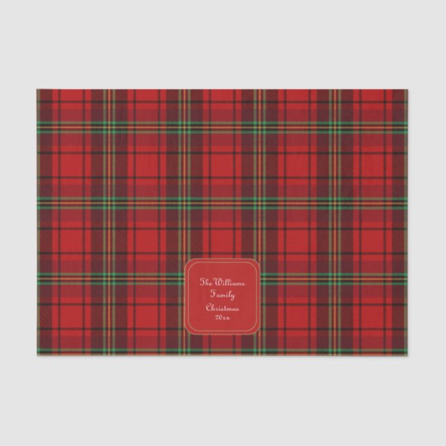 Red Black Green Cozy Plaids  Tissue Paper (Front)