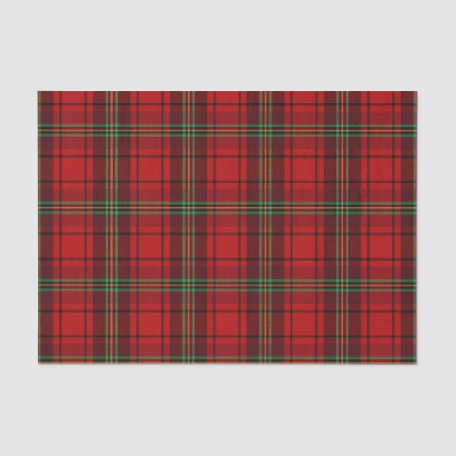 Red Black Green Cozy Plaids  Tissue Paper (Front)