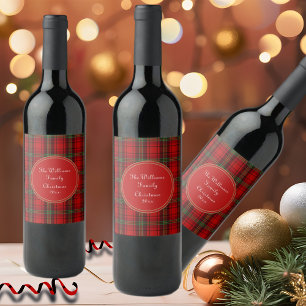 Red Black Green - Cozy Plaids Wine Label