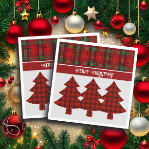 Red Black Green Cozy Tartan Napkin