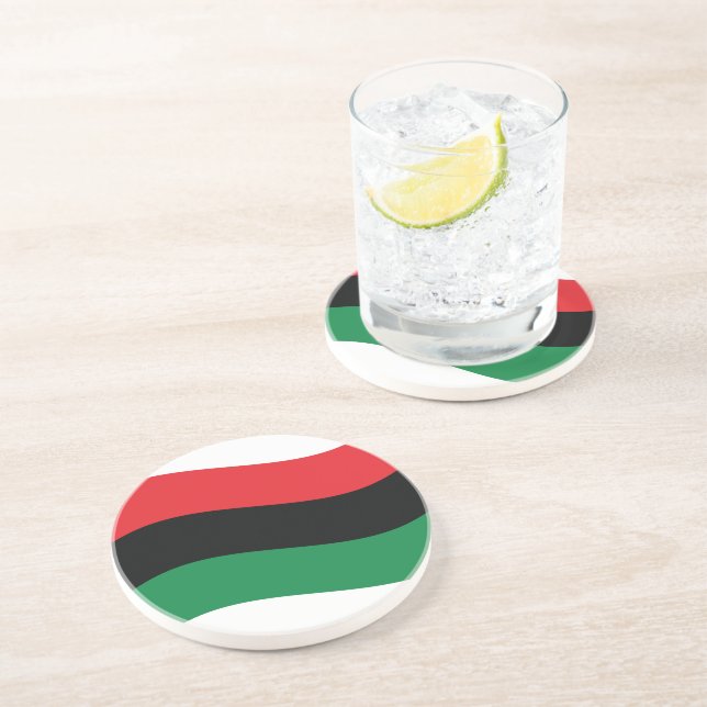 Red, Black & Green Flag Coaster (Side)