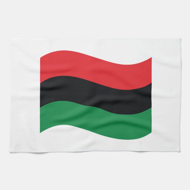 Red, Black & Green Flag Kitchen Towel (Horizontal)