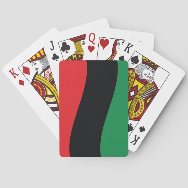 Red, Black & Green Flag Playing Cards (Back)