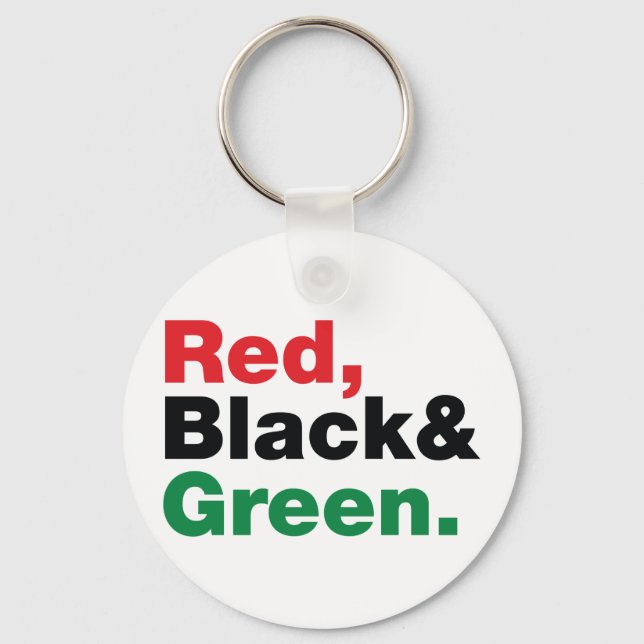Red, Black & Green. Keychain (Front)