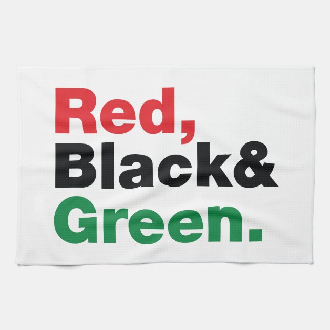 Red, Black & Green. Kitchen Towel (Horizontal)