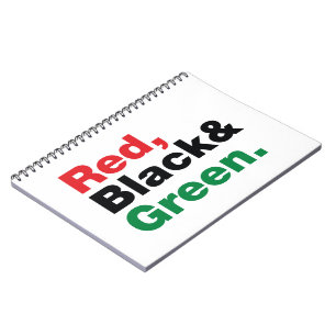 Red, Black & Green. Notebook
