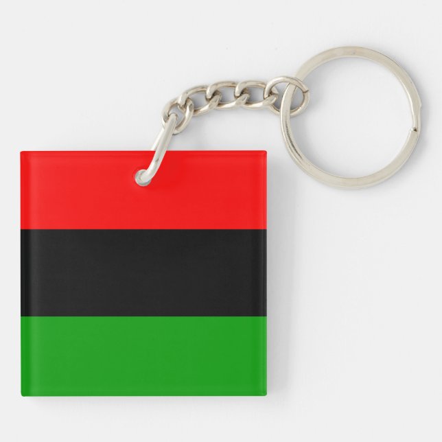 Red, Black, Green Pan African Flag Keychain (Back)