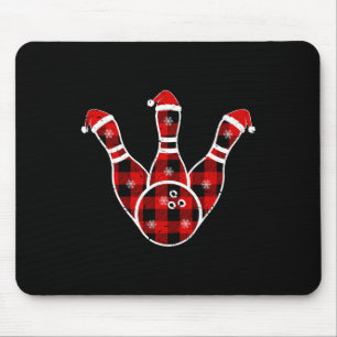 Red Black Green Plaid Christmas Sports Bowling Xma Mouse Pad