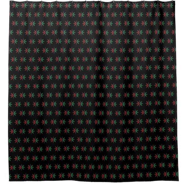Red Black Green Snowflakes Kwanzaa Backdrop (Front)