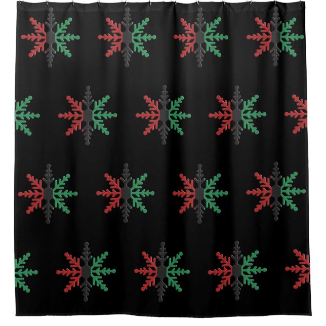 Red Black Green Snowflakes Kwanzaa Backdrop Shower (Front)
