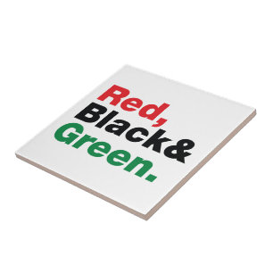 Red, Black & Green. Tile