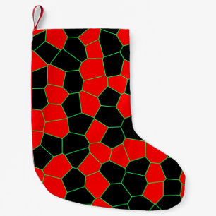 Red Black Green Trendy Pattern Small Christmas Stocking