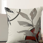 Red Black Grey & Ivory Artistic Watercolor Throw Pillow<br><div class="desc">Stylish throw pillow features an artistic abstract design in a burgundy red, black and grey colour palette on an ivory background. A stylish modern design features watercolor leaves and a geometric circle composition with an inquisitive hummingbird in the upper left hand corner. This modern composition is built on combinations of...</div>