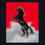 Red Black Grey Rearing Horse Pop Art Poster<br><div class="desc">Wild Horses Digital Artworks,  Paintings,  Pictures and Images</div>