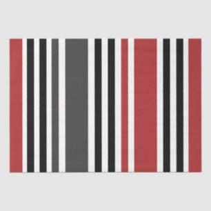 Red Black Grey Vertical Stripes Pattern Tissue Paper
