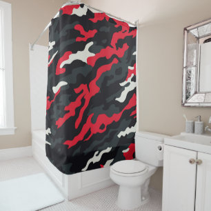 Red Black Grey White Camouflage Camo Pattern