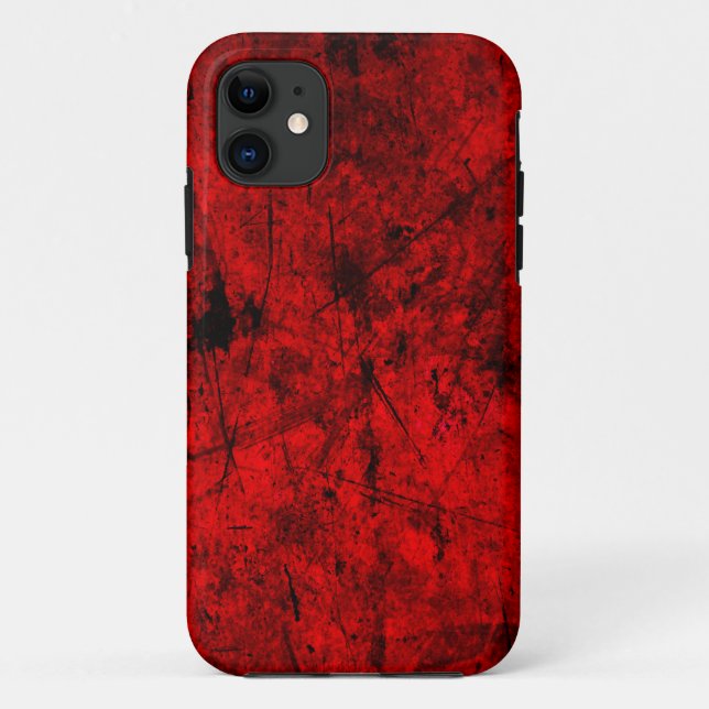 Red Black grunge abstract digital graphic art Case-Mate iPhone Case (Back)