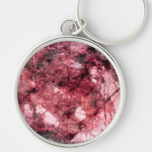 Red black grunge abstract paint brush modern art keychain