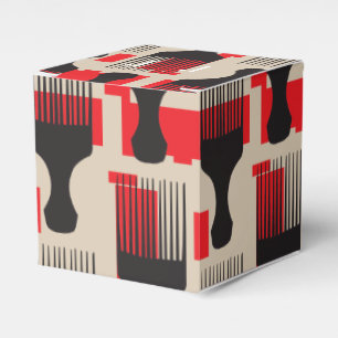 Red Black Hair Comb Afro Pick Favor Box