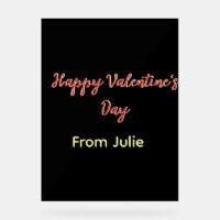 Red black happy Valentine's day from name stylish 