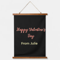 Red black happy Valentine's day from name stylish