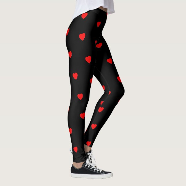 Red Black Heart Leggings (Right)