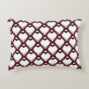 Red Black Hearts Accent Pillow