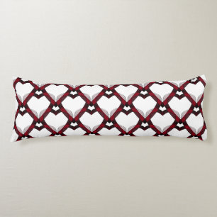 Red Black Hearts Body Pillow