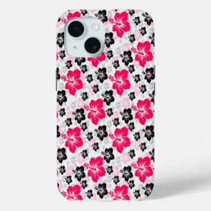 Red Black Hibiscus Abstract Flower iPhone iPad cas 15 Case