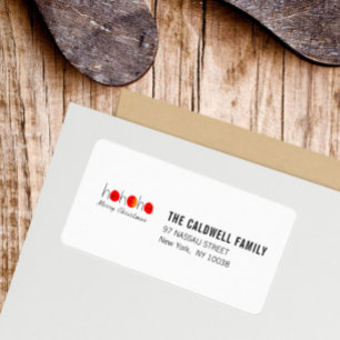 Red & Black Ho Ho Ho Hand-painted Christmas Label