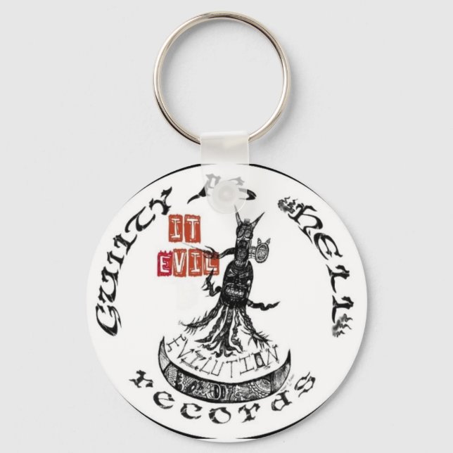 RED/BLACK "It Evil" Keychain (Front)