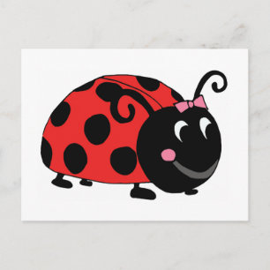 Red Black Ladybug Postcard