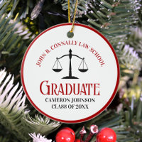 Red Black Law School Graduation Custom Christmas