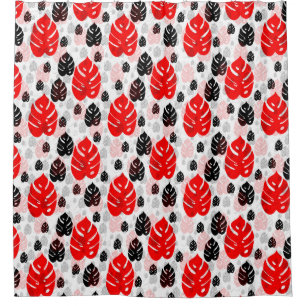 Red Black Leaf Illustration Pattern Design