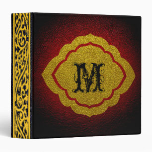 Red Black Leather Binder
