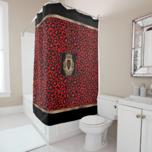 Red & Black Leopard Pattern with a Lion Head