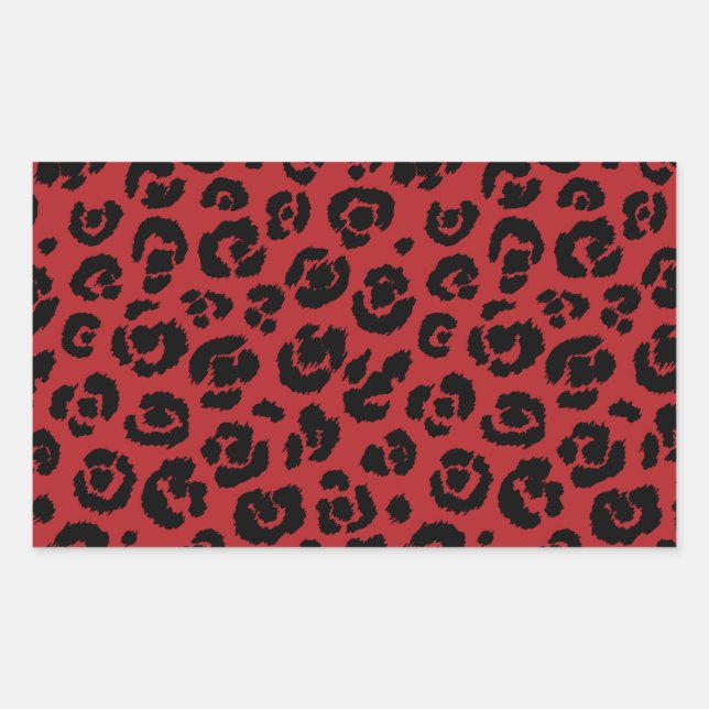 Red Black Leopard Print Sticker (Front)