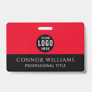 Red Black Logo Employee ID Badge