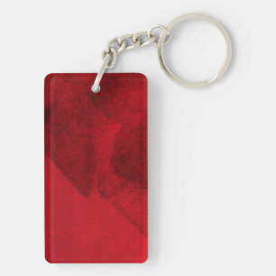 Red black love abstract modern painting design art keychain