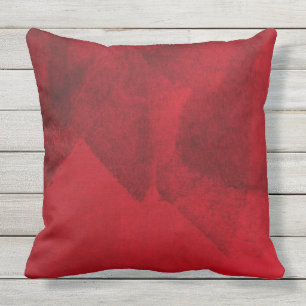 Red black love abstract modern painting design art outdoor pillow