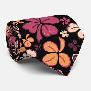 Red Black Lucky Shamrocks Clover St. Patrick`s Day Tie