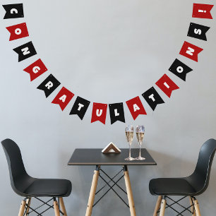 Red & Black Male Corporate Congratulations Custom Bunting Flags