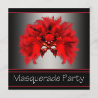 Red Black Mask Masquerade Party
