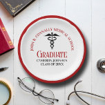 Red Black Medical School Custom Graduation Party Paper Plate<br><div class="desc">This modern red and black custom medical school graduation party paper plate features modern typography for a class of 2025 graduate. Customize with your graduating year under the caduceus for great personalized nurse or doctor decor for a graduating physician.</div>