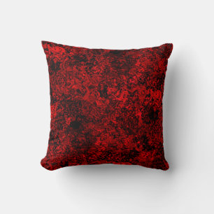 Red & Black Modern Elegant Abstract Pattern Throw Pillow