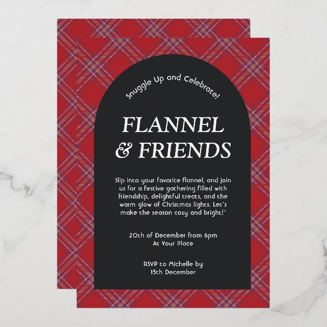 Red Black Modern Flannel and Friends Christmas (Front/Back)